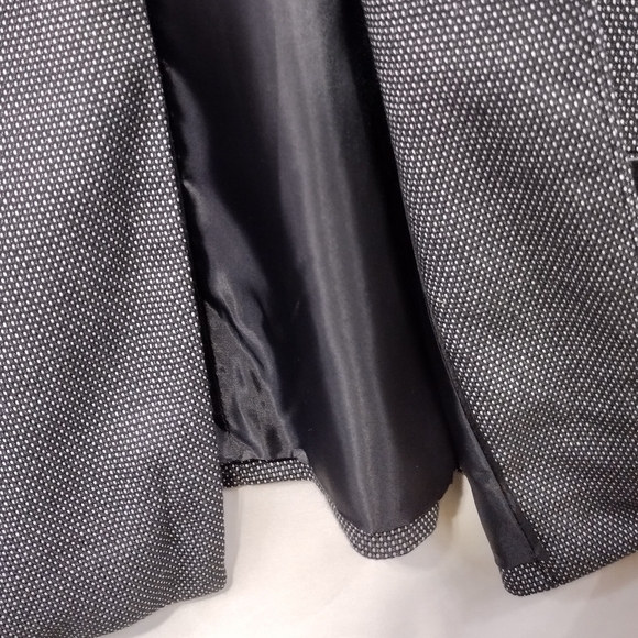 NWT Worthington Blazer Womens 16P Black Gray Faux Leather Office Career Retro - Picture 8 of 11